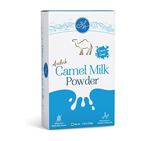 Aadvik Freeze Dried Camel Milk Powder | Pasture Grazed | Pure and Natural | Whole A-Grade Non GMO Shelf Stable Milk Powder 3.52 Oz | 0.7 Oz x 5 Sachet Cover