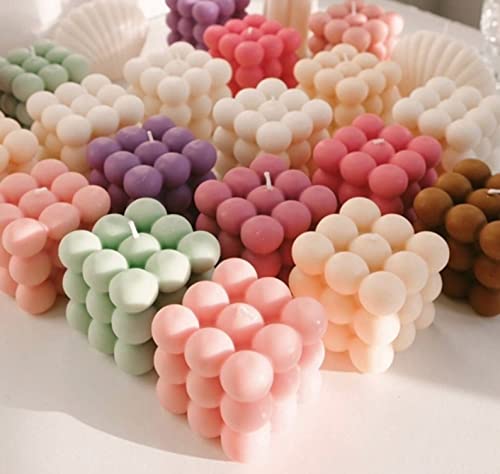 Aestheticism® 3 Pcs Bubble Cube Diy Silicone Molds Set, 3D Bubble Cube Mold For Handmade Scented Candles, Soaps, Wax, Resin Casting, Ice #TOP1