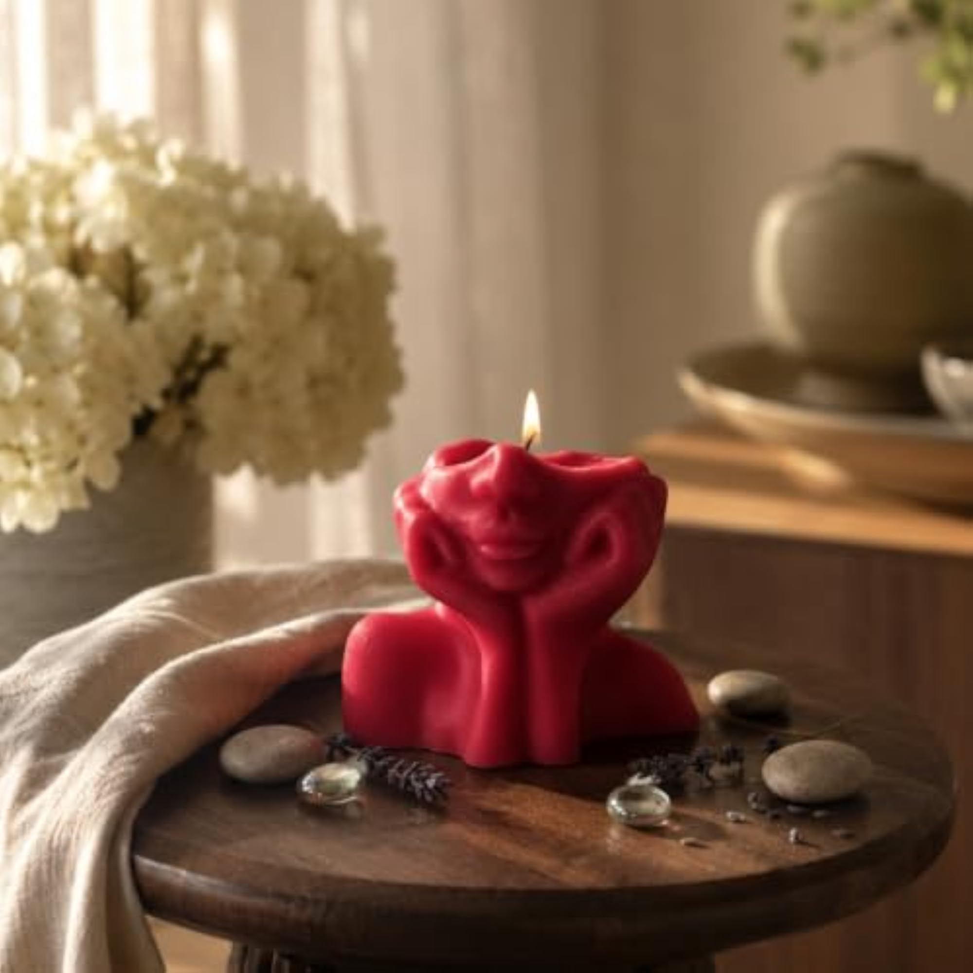 Unscented Candle, Artistic Face Shape