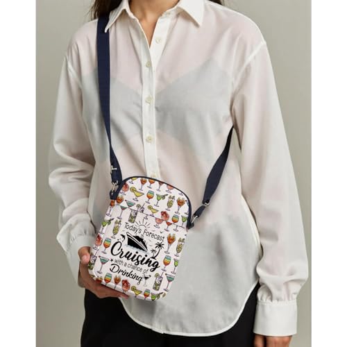 Image of MAOFAED Cruising Crossbody Bag, Cruising Gift, Friend Cruise Gift, Today's Forecast Cruising With A Chance Of Drinking