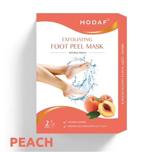 Hodaf Foot Peel Mask With Lavender 2 Pack Peeling Foot Mask - Repairs Heels & Removes Dry Dead Skin For Baby Soft Feet - Exfoliating Foot Peel Mask For Dry Cracked Feet (Peach) #TOP1