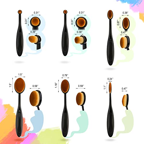 Unimeix 6 Pack Blending Brushes For Card Making Crafting Ink Blender Brushes Set Tool Crafter Paper Background Brush For Makeup Or Drawing (Brown) #TOP6