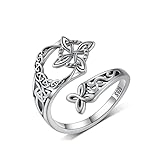 Bague de trinité celtique, nœud celtique, nœud de sorcière, bijoux irlandais ouvert réglable pour fiançailles, mariage, promesse quotidienne pour femme, pour la Saint Patrick, nœud de sorcière, Argent