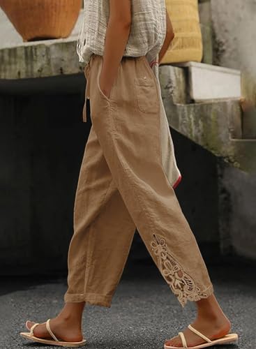 Image of Women Fashion 2026 Casual Elastic Waist Pants with Pockets