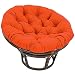 NCBH Papasan - Cuscino rotondo per sedia da giardino, cuscino per esterni e interni, impermeabile, confortevole e durevole, 80 x 80 cm, colore: Arancione