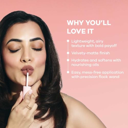Image of Earth Rhythm Lip Nectar Matte Liquid Lipstick, Weightless, Never Drying, No Mineral Oil 5g - Cocoa