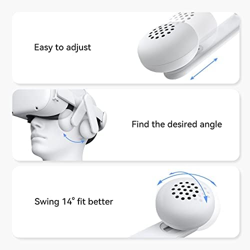 KIWI design On-Ear Audio Strap kompatybilny z akcesoriami Quest 2, Headstrap ze słuchawkami dla lepszego efektu dźwiękowego i wzmocnionego zanurzenia w VR
