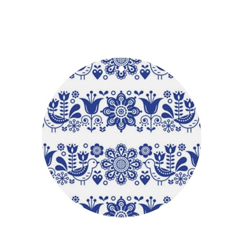 吊り下げ式車用芳香剤カード 2枚パック - 長持ちする吊り下げ式アロマセラピーカード (ラベンダーの香り) 車、自宅の寝室、ワードローブ、靴箱などに最適。ユニセックス (フォークフローラル柄、スカンジナビアネイビーブルー、繰り返し北欧風レトロ)