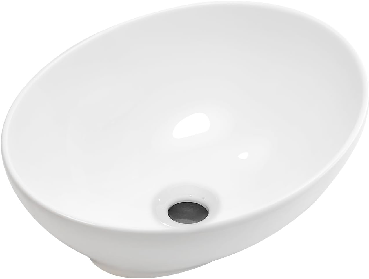 16"x12" White Ceramic Rectangular Vessel Sink – Modern Above Counter Bathroom Lavatory Basin, Small Square Art Sink for Vanity, Topmount Installation, Easy to Clean & Stain Resistant (16" * 12")