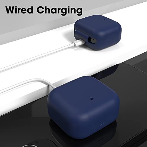 Image of Sounce Earphone Case Cover Compatible for Realme 3s Buds, Soft Silicone Skin Case Cover Shock-Absorbing Protective Case with Keychain [Front LED Visible] (Blue)