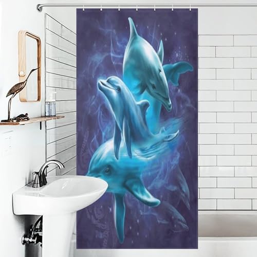 Rideau de douche dauphin en textile de qualité supérieure 92cm - 6