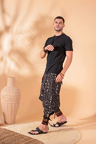 Image of The Veshti Company Hipie Harem Pants for Men Cotton Low Crotch Printed Baggy Bohemian Yoga Pajama Pant (Regular Fit)