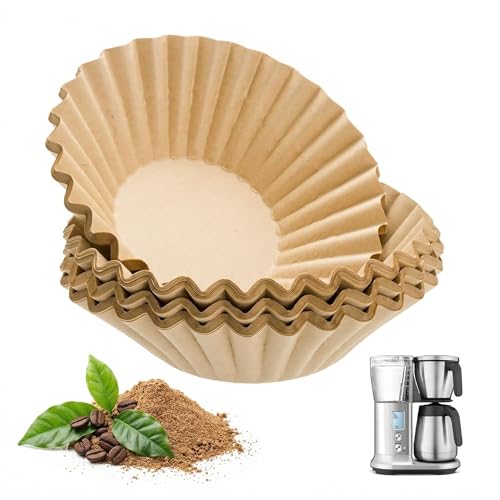 NUOLUTH Unbleached Coffee Filters compatible with Breville,100 PCS Extra Large Basket, Upgrade Thickened Disposable Paper, Smooth Brew Extraction, Will Not Tear or Clog