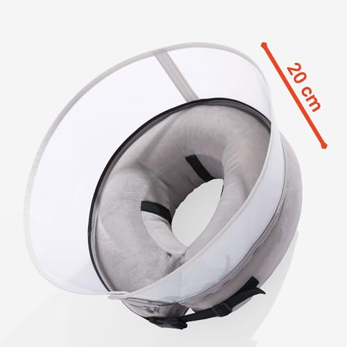 PEUZ Aufblasbare Halskrause für Hund – Verstellbarer Leckschutz Hund Umfang 40-48 cm, Komfortabler Schutzkragen nach OP – Grau L