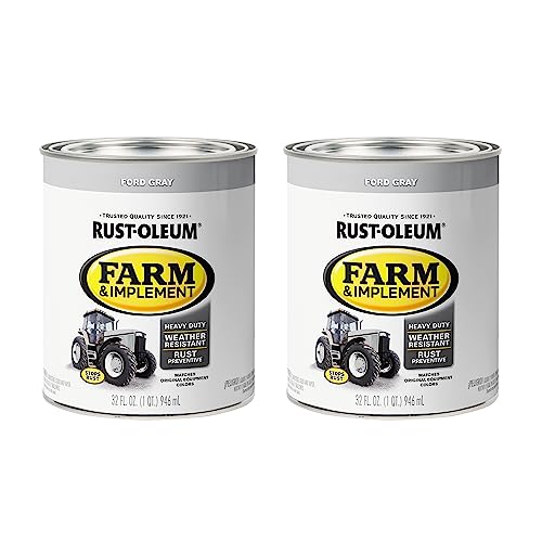 Image of Rust-Oleum 280154-2PK Farm & Implement Enamel Paint, Quart, Ford Gray, (Pack of 2)