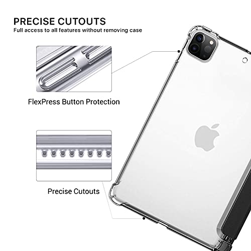 Image of GRIPP Rhino Transparent PC Back Case for iPad Pro 11 inch (2nd Generation, 2020), Pencil Holder, Trifold Stand, Auto Sleep /Wake - Black
