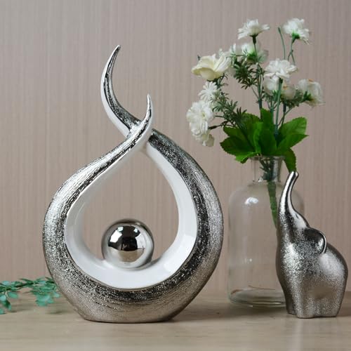 Figura Decorativa Abstracta Moderna de Porcelana 27 cm miniatura 4