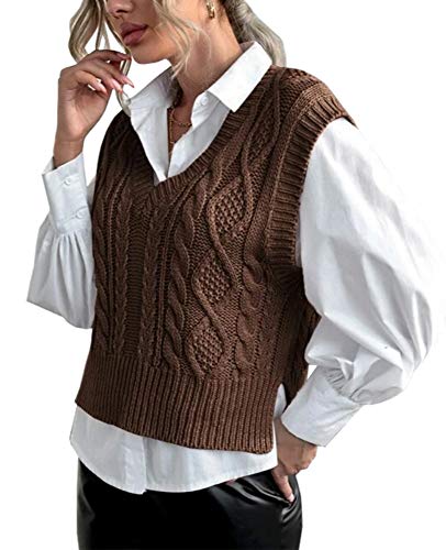 Sweater Vest for Women V Neck Sleeveless Knit Solid Casual Ribbed Preppy Pullover Tops4