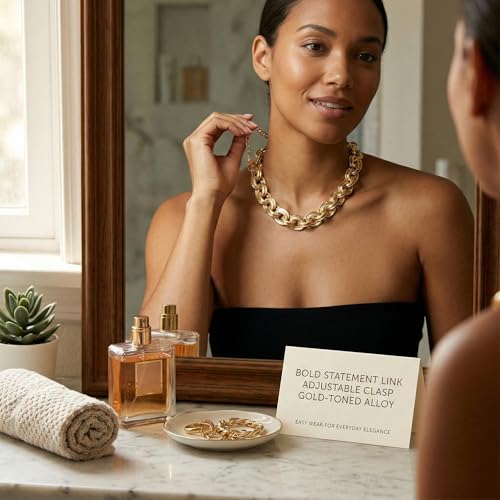 FMPXYYA Klobige Goldkette für Frauen Trendige Statement Ketten Hypoallergen Verstellbare klobige Kette Große kubanische Gliederkette Schmuck Punk Hip Hop Choker