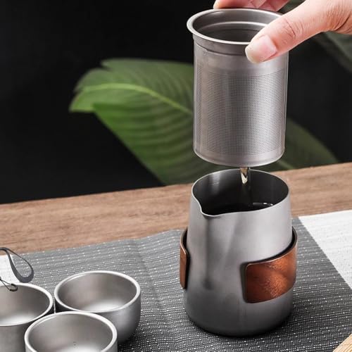 Préparation de thé légère en titane avec 3 tasses de camping - 7