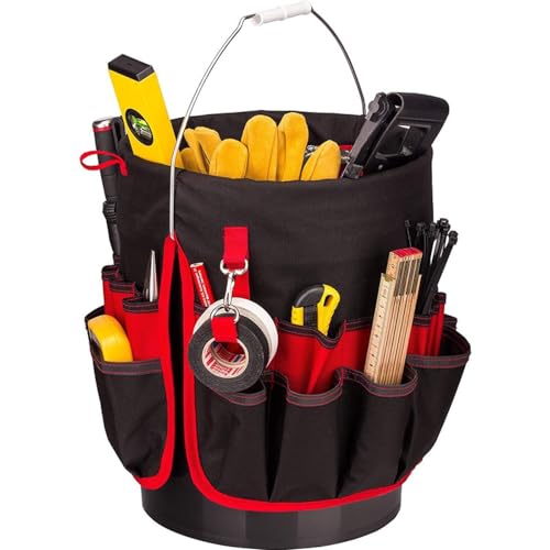 Zusammenlegbarer Werkzeug-Organizer für 1,7 l Eimer - Gartenwerkzeug-Aufbewahrungstasche mit Werkzeugtaschen