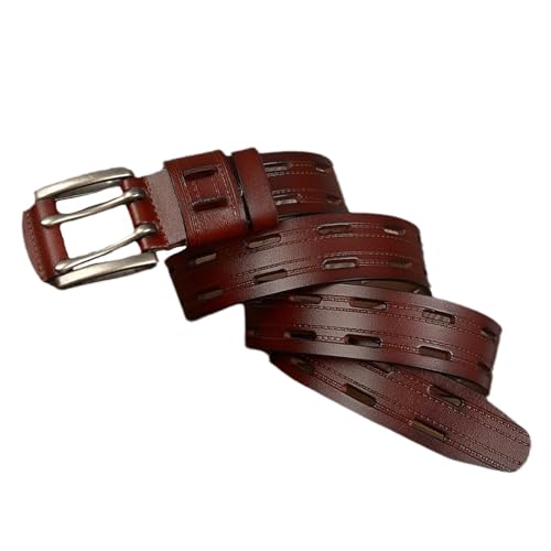 Ceinture en cuir de vachette robuste, boucle réglable double griffe anti-déformation