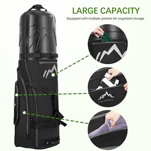 Golf Travel Bag for Airlines with Wheels, PC Hard Case Top Golf Club Travel Bag with 1680D Fabric, Shield Your Clubs with Lightweight Durability - Image 4