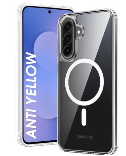 Image of DIZORO Crystal Clear Magnetic Compatible with Samsung A36 Back Cover case with Anti-Yellow ( Compatible with Magsafe ) Anti-Scratch | Shockproof Transparent Cover