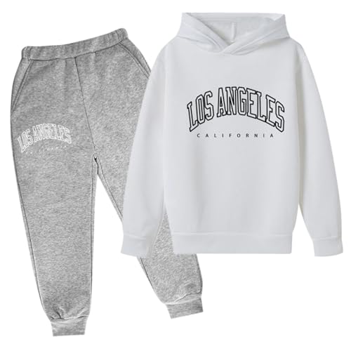Niños Casual Letra Impreso Manga Larga Sudadera Sudadera Sudadera Chándal Jogger Pantalones de Chándal Unisex 2 Piezas Conjunto de Sudaderas de Manga Larga Niñas