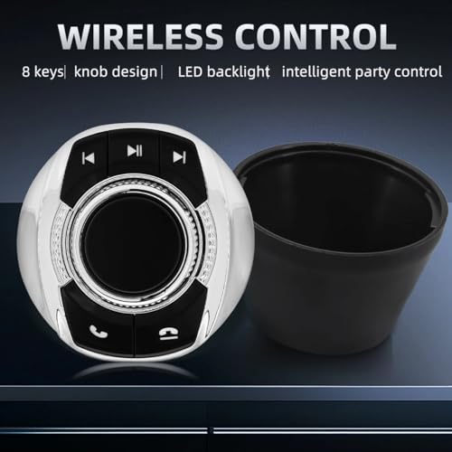 Kabellose Auto-Lenkradfernbedienung mit LED-Licht 8-Tasten Multifunktions-Steuerknöpfe in universeller Becherform für Android Auto-Stereo-Navigationsmultimedia-Player
