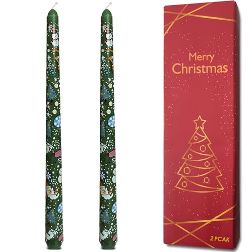 Bougies de Noël décoratives raffinées de 25,4 cm en lot de deux pièces