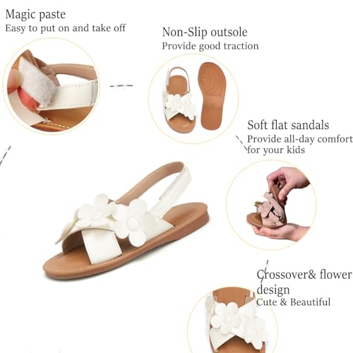 Image of Toddler Girls Sandals Summer Flats Dress Shoes for Baby Little Kids Girl