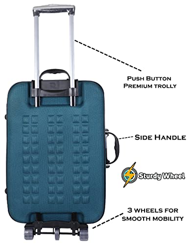 Image of Vidhi Suitcase Trolley Bag Combo Set Pack of 2 for Travelling | Water Resistant Durable Luggage Bag with Smooth Wheels(24 inch Suitcase Trolley,20 inch Duffel Trolley Bag) Green