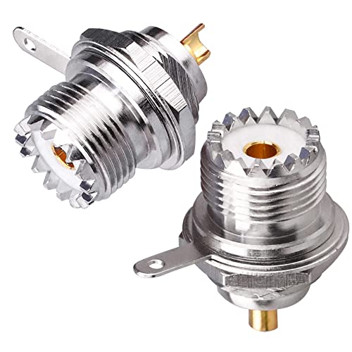 TUOLNK Conector coaxial UHF SO239 hembra x2 para antena miniatura 1