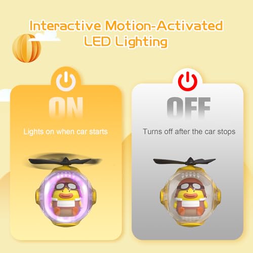 Image of Yellow Duck Car Air Freshener with 6-Color Auto Light Up & 4 Scented Replacements Tablets - Light Scent, Decorative Auto Accessories, Cute Mother's Day and Father's Day Small Gift