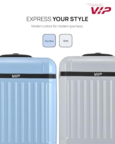 Image of VIP Bastion Cabin Polycarbonate Hard Case 8-Wheel Trolley Bag, Sky Blue