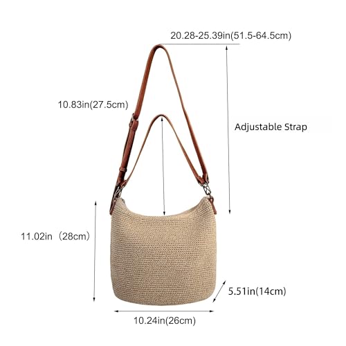Image of Eiyye Hobo Shoulder Bag Crochet Crossbody Bags for Women Handmade Woven Bag Boho Purse for Travel & Everyday Use