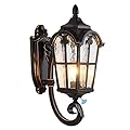 LONEDRUID Dusk to Dawn Sensor Outdoor Wall Light Fixtures Black Roman 17.71" H Exterior Wall Lantern Waterproof Sconce Porch Lights Wall Mount for House Garage Doorway, ETL Listed