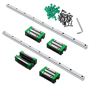 CNCMANS HGR20 Linear Guide Rail kit 2Pcs HGR20 2200mm Linear Rail Linear Slide Rails and 4Pcs HGH20CA Linear Blocks Bearing Block, Anti Rust and High Precision CNC Parts for Automated Printer