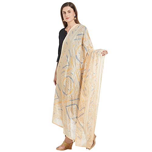 Image of DUPATTA BAZAAR Woman's Printed Bandhini Silk dupatta