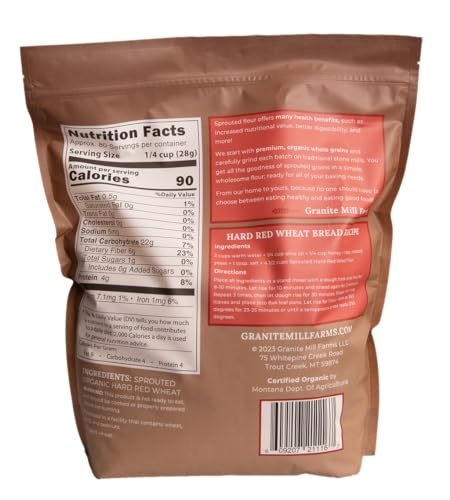 Granite Mill Farms Sprouted Organic Hard Red Wheat Flour, 5 lb