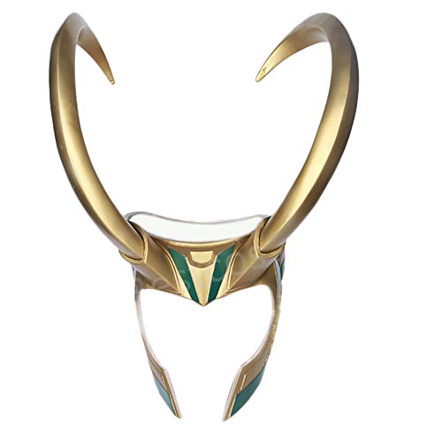 JCvCX Loki Cosplay Mask Removable Golden Horns Helmet
