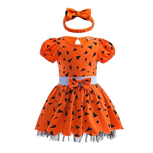 Szytypyl Baby Girls Caveman Costume Bam Bam Costumes Birthday Party Dress Up Cavegirl Historical Stone Age Romper