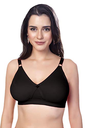 Image of SIMONI Cross Fit Polycotton Non-Wired Non-Padded Full Coverage Cups Bra, Comfortable Everyday T-Shirt Bra for Women and Girls