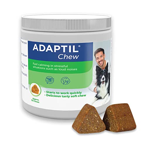 ADAPTIL Chew Anti-Stress-Leckerlis für Hunde, natürlich, köstlich, gegen Angst, 30 Stück Cover