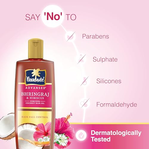 Image of Parachute Advansed Bhringraj & Hibiscus enriched Coconut Hair Oil| Reduces Hair Fall| Helps Promotes Hair Growth|Up to 10x Less Hair Fall|For Healthy Scalp For Men & Women| Thicker & Stronger Hair| Suitable for All Hair Types |300ml
