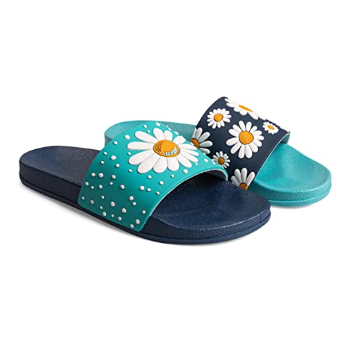 Dedoles Badeschuhe viele lustige Designs Bücher Kaffee Katze Party Pizza Dackel Fuchs Panda Delfin Geschenk, Farbe: Gänseblümchen, 37 EU 4