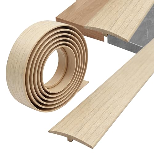 Perfil de transición, T perfil de transición autoadhesivo, perfil de transición autoadhesivo, perfil de transición para suelo, raya para umbrales de puerta PVC de ranura plana para umbrales (maple, 5