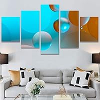 SIGNWIN 5 Panel Canvas Wall Art Abstract Closeup Digital Art Modern Artwork for Home Decorations Ready to Hang - 60