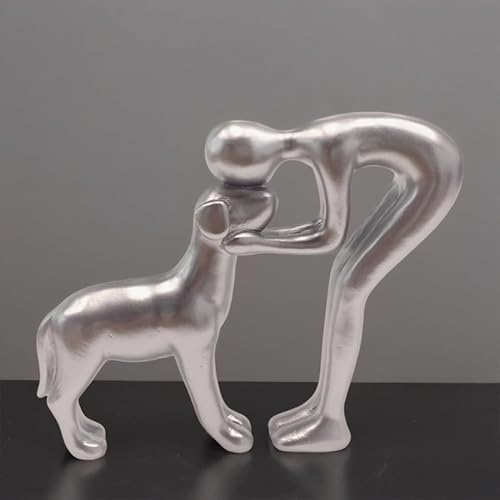 Will Art Museum Human and Dog Statue Decoration, Cute Pet